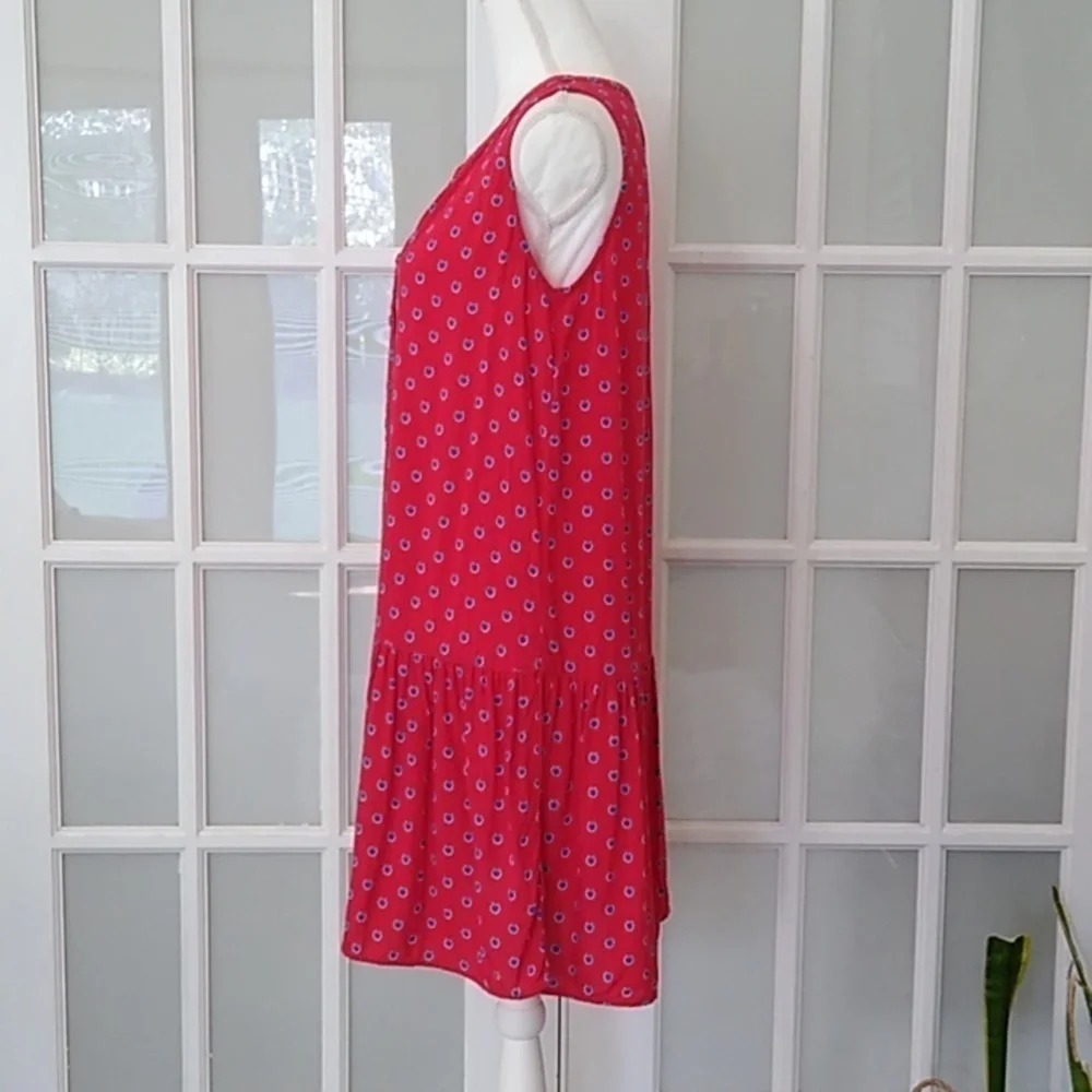 Beach Lunch Lounge Red Drop Waist Dress Size - Small - Picture 3 of 12